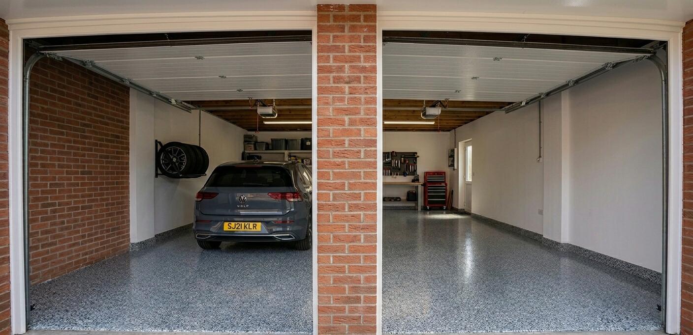 Double garage epoxy