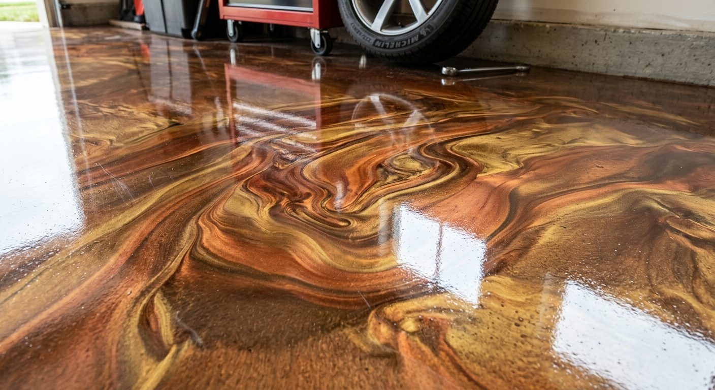 Metallic epoxy floor