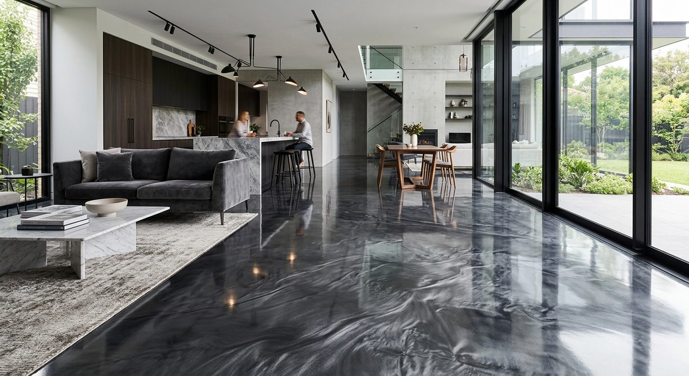 Metallic epoxy floor