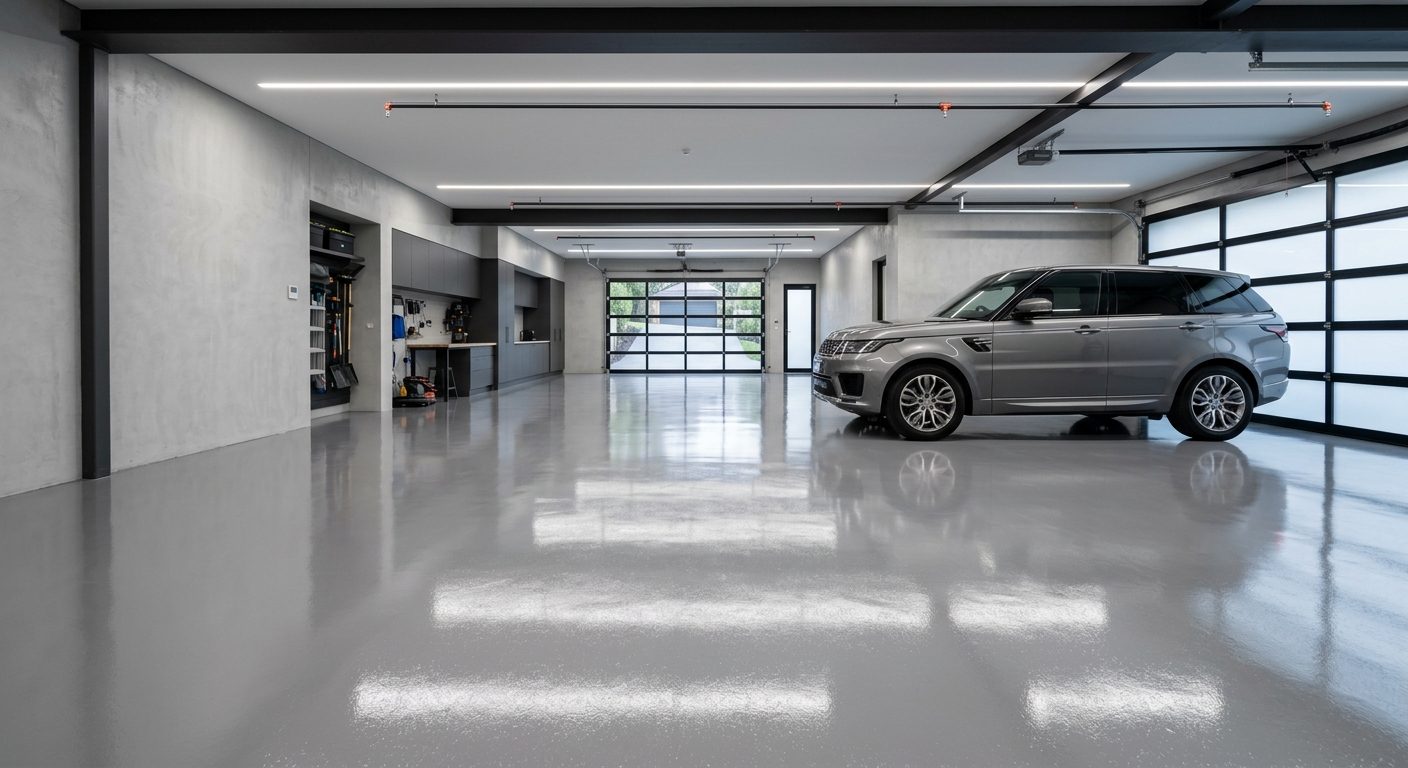Solid colour epoxy floor