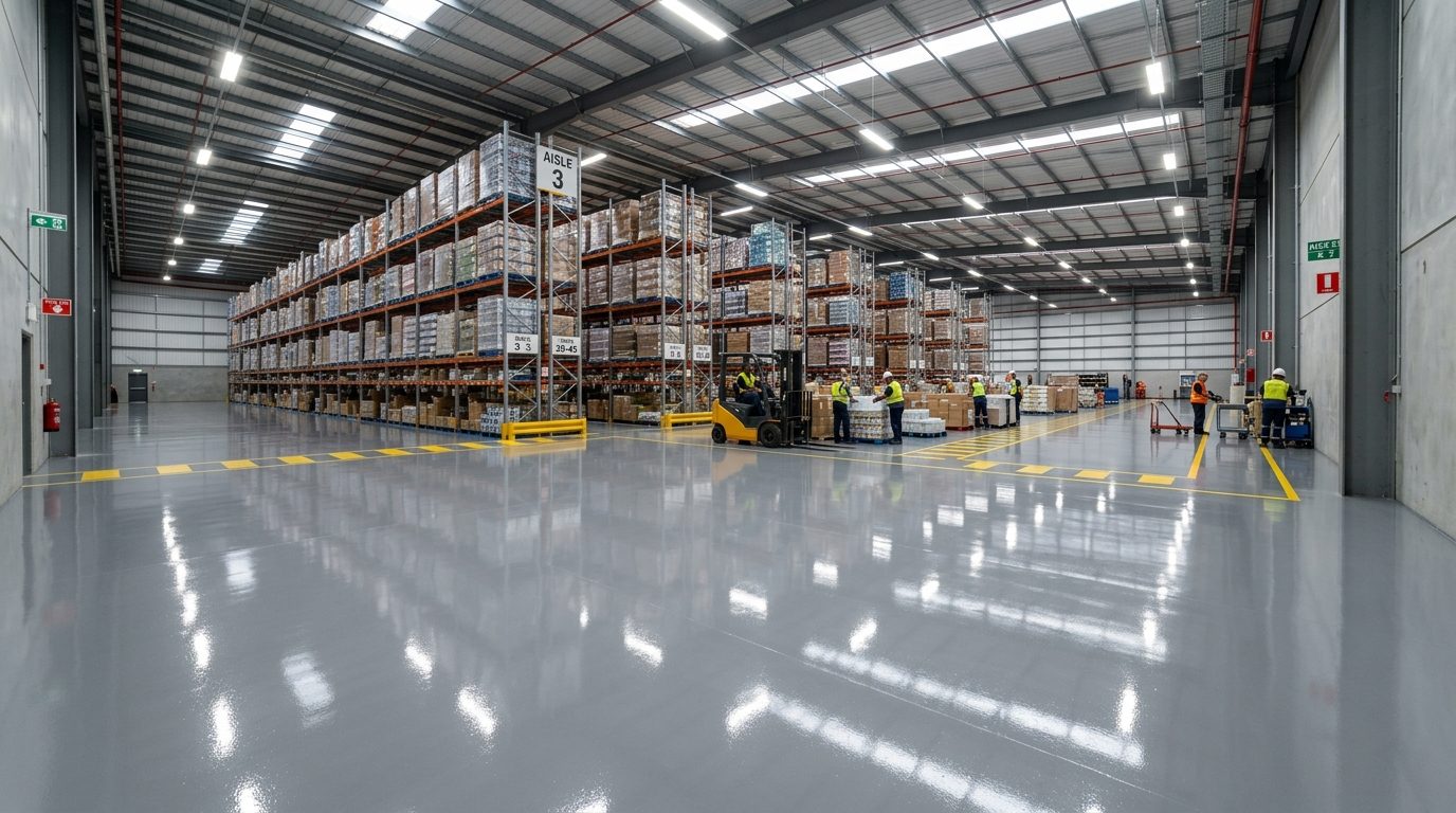 Solid colour epoxy floor